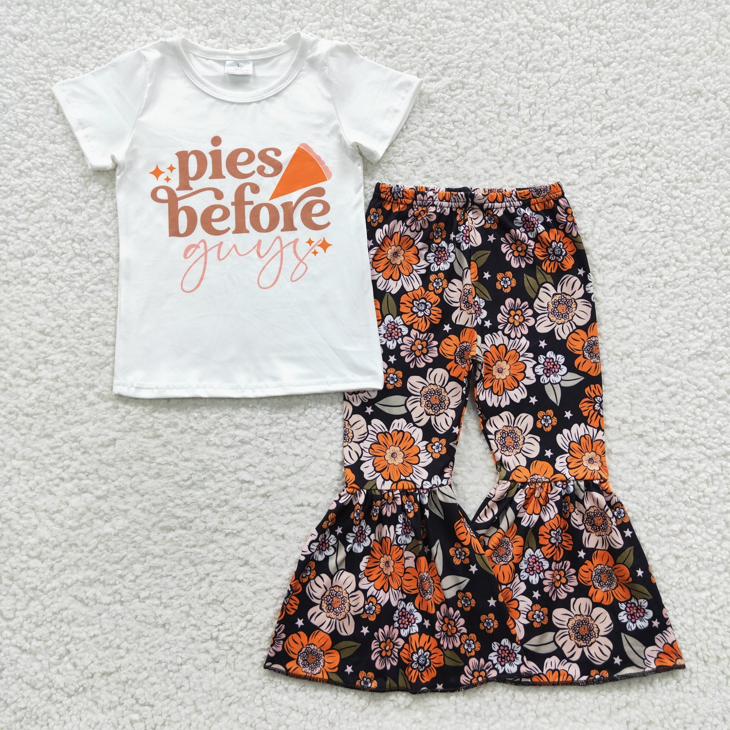 girls floral bell bottoms pie tops sets GSPO0699