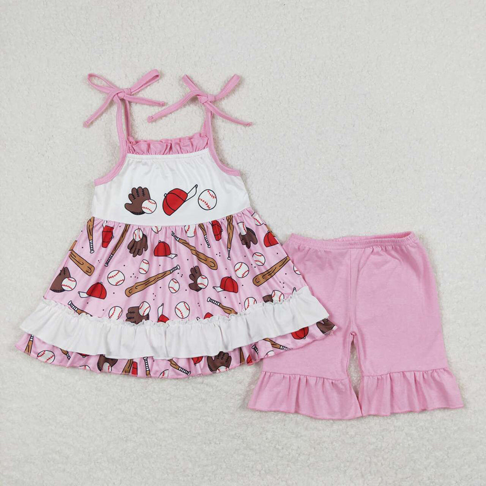 GSSO0794baby girl clothes baseball toddler girl summer outfit