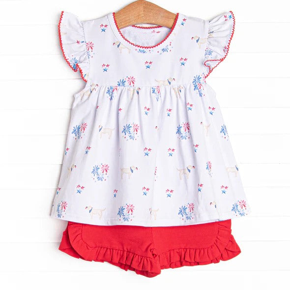 GSSO0797 pre-order baby girl clothes 4th of July patriotic toddler girl summer outfits