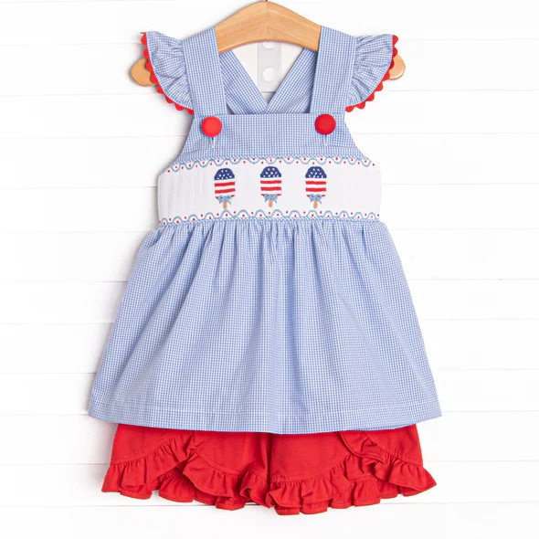 GSSO0798 pre-order baby girl clothes 4th of July patriotic toddler girl summer outfits