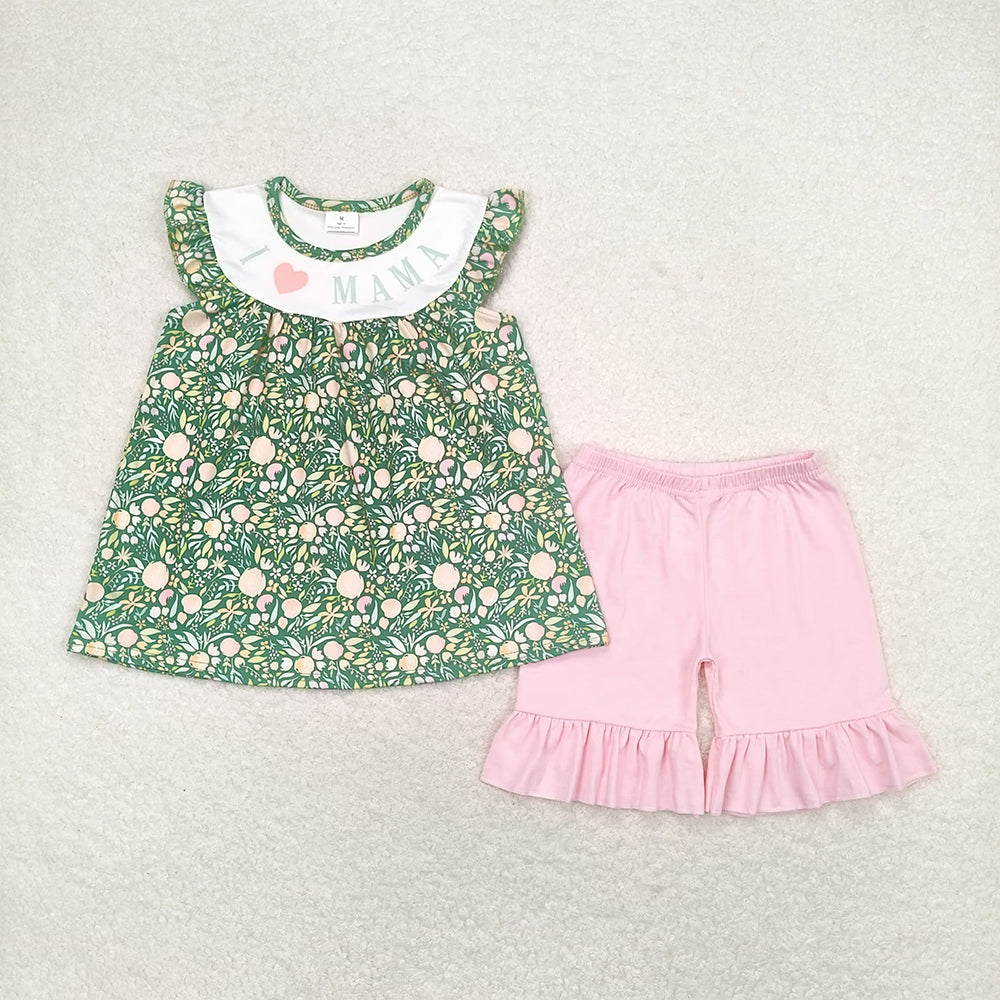 GSSO0913 baby girl clothes I Love mama fruits summer outfits