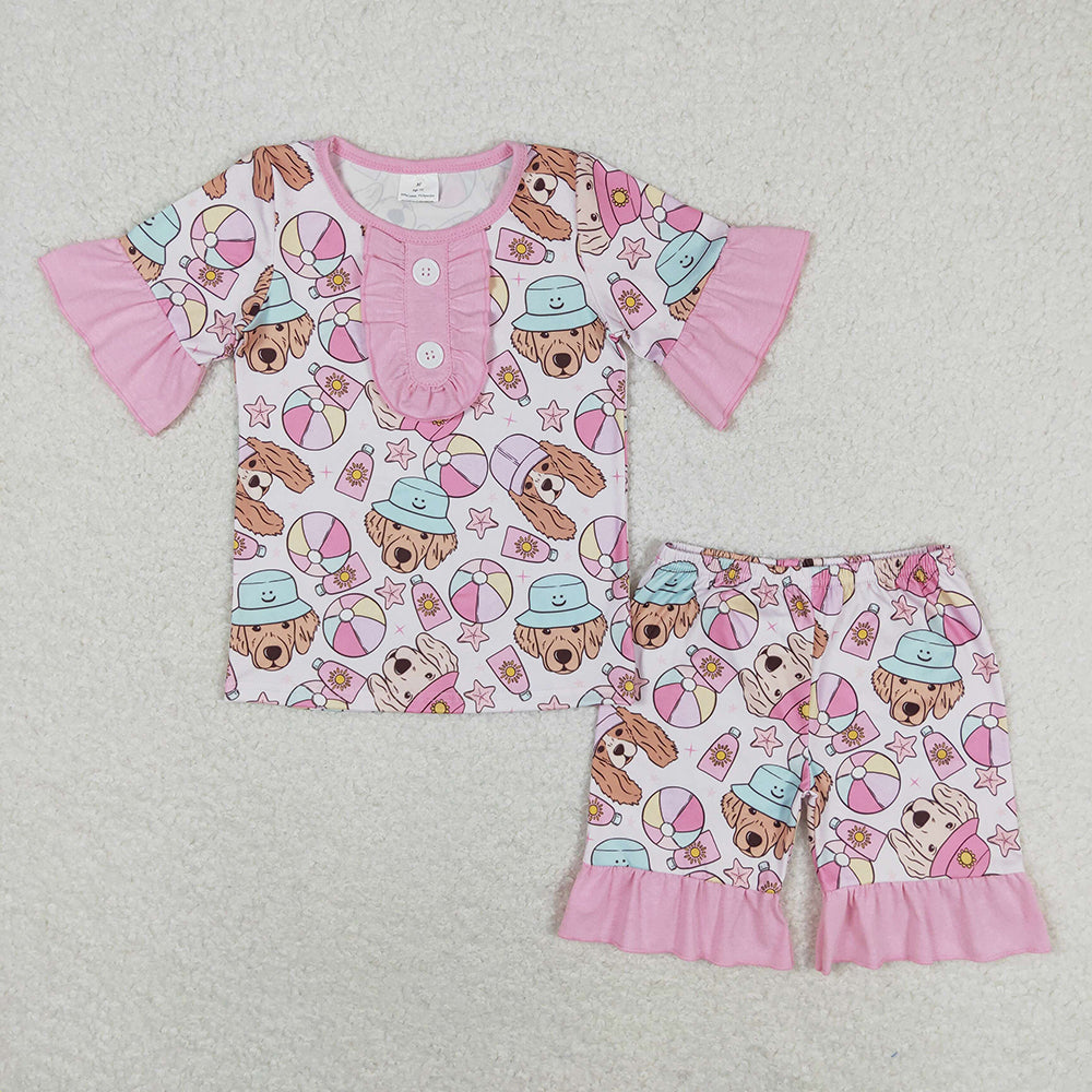 GSSO0950 baby girls dog beach wear shirt summer outfits