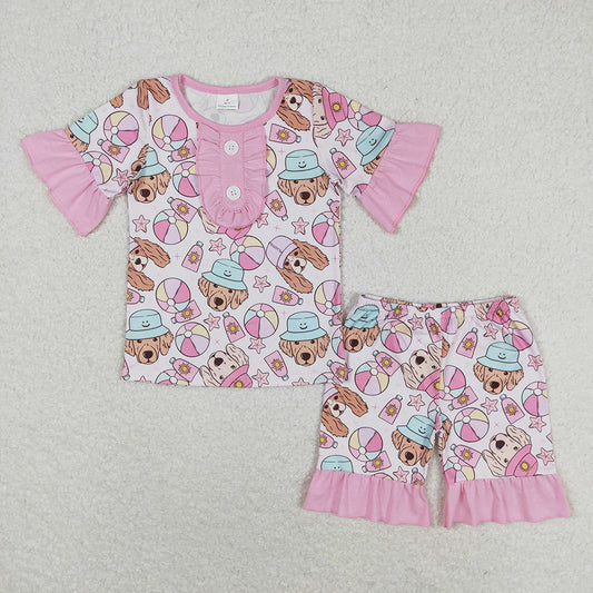 GSSO0950 baby girls dog beach wear shirt summer outfits