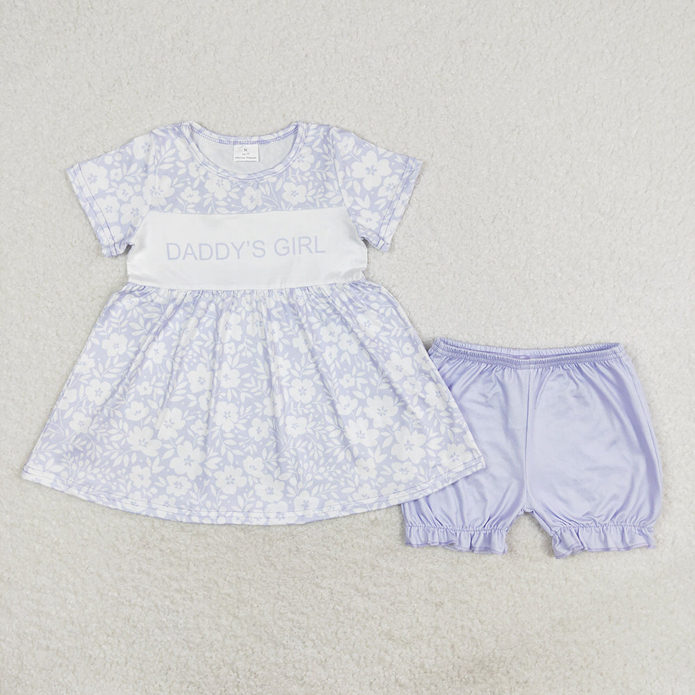 GSSO1070 baby clothes daddy’s girl blue flower summer outfits