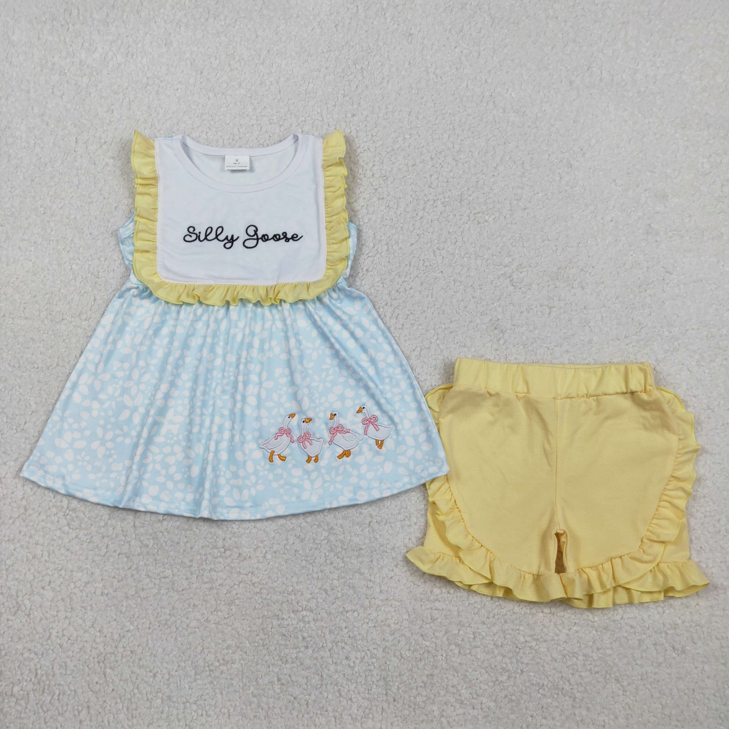 Sibling Baby Boys Girls Silly Gooses Top Short Clothes Sets