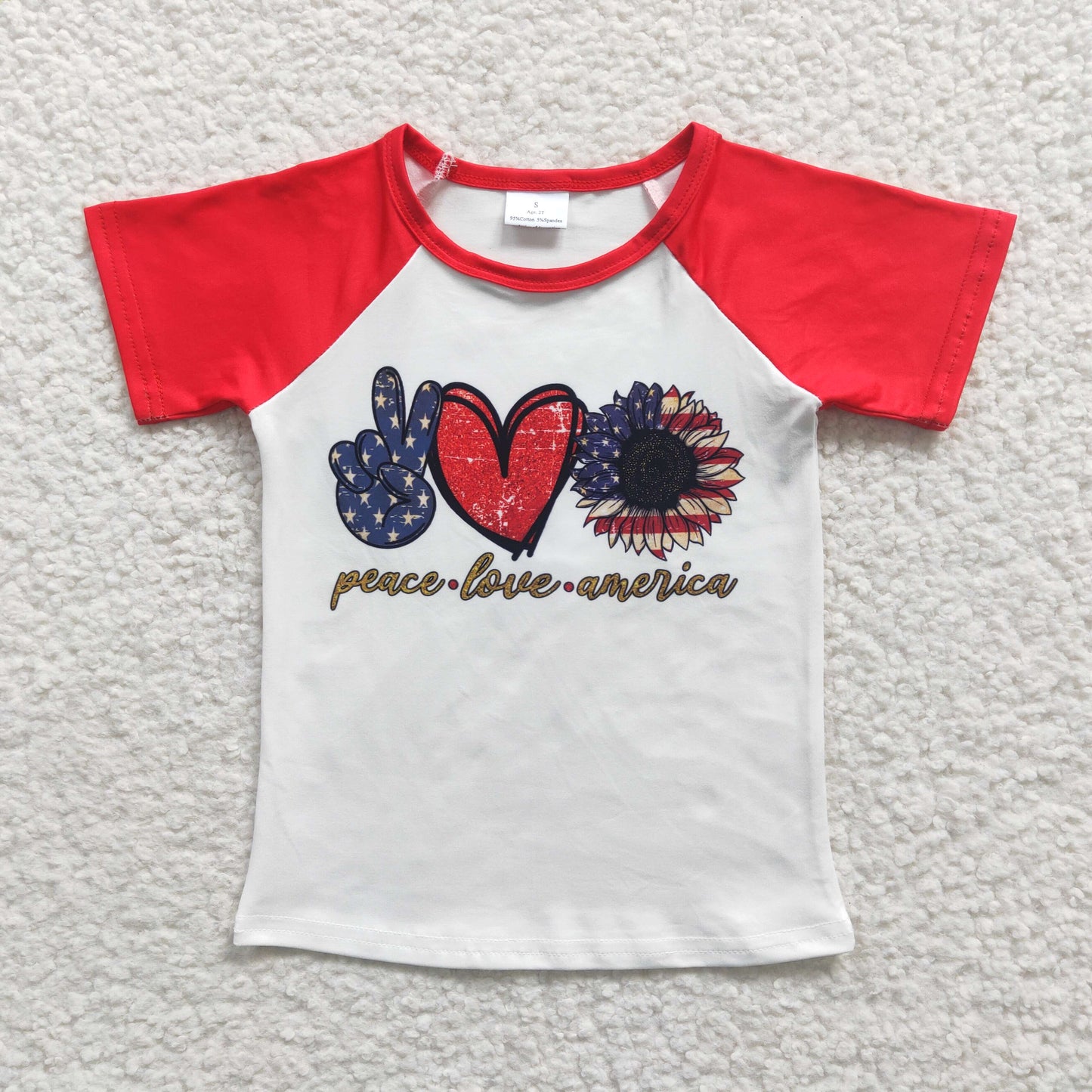 Sibling Baby Boys Girls Blue Red Stripe Stars 4th of July Tee Shirts Top