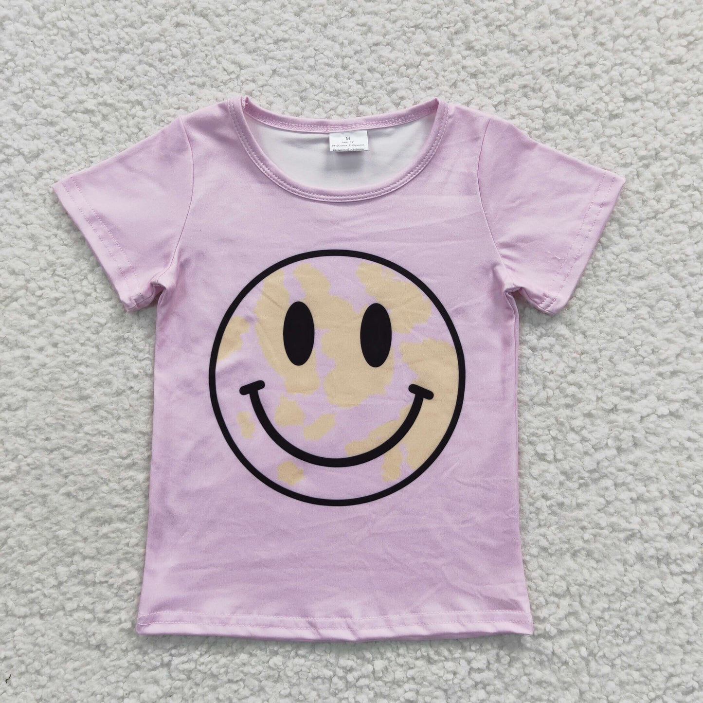 girls smile face pink t-shirts GT0192