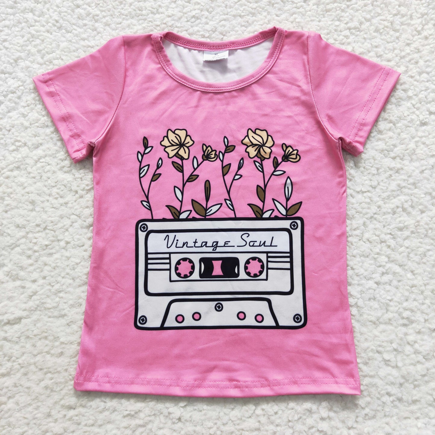 girl sound recorder floral pink t-shirts GT0226