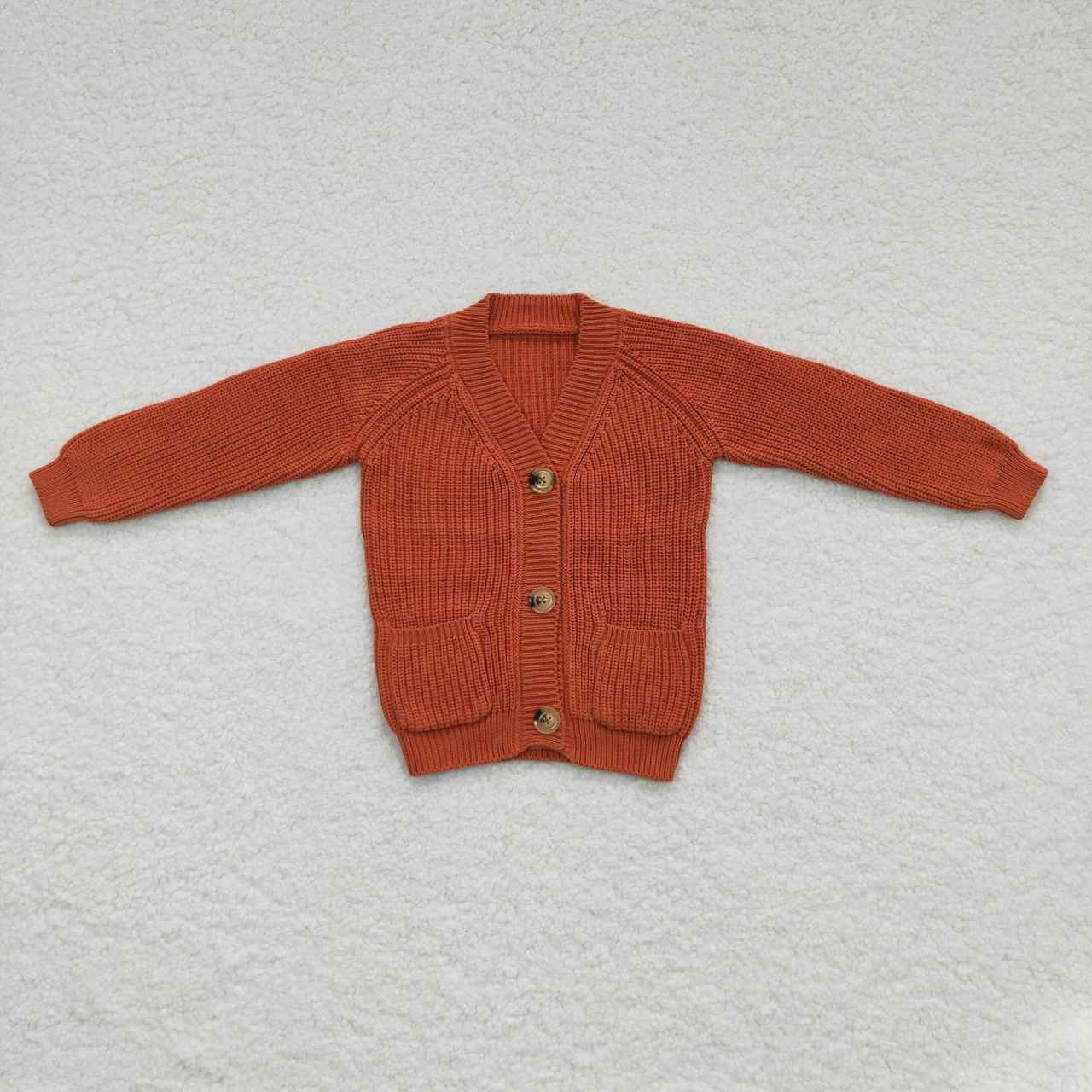 Cardigan long-sleeved sweater with caramel pocket buttons GT0242