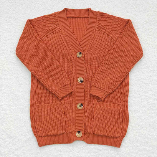 Cardigan long-sleeved sweater with caramel pocket buttons GT0242