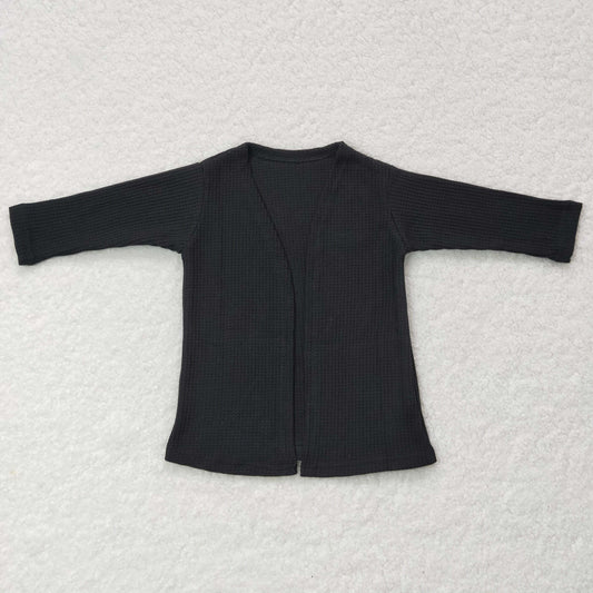 Black long sleeved cardigan top GT0243