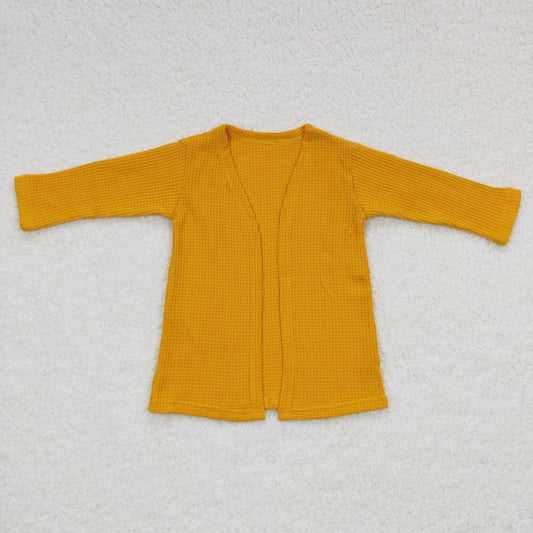 yellow color long sleeved cardigan top GT0246