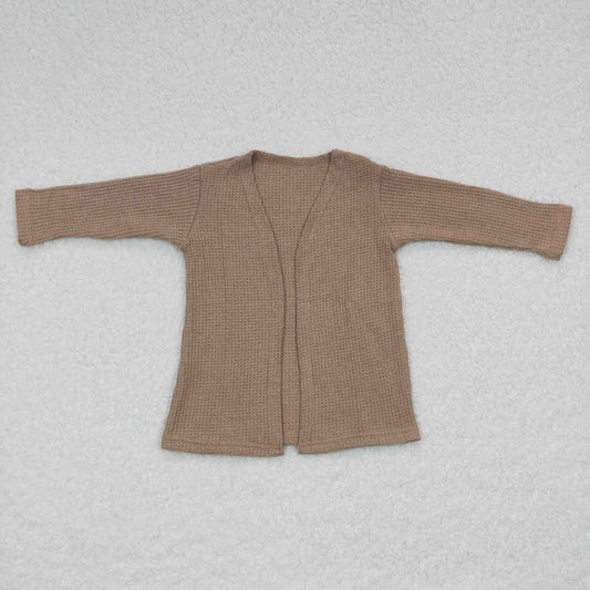 apricot color long sleeved cardigan top GT0250