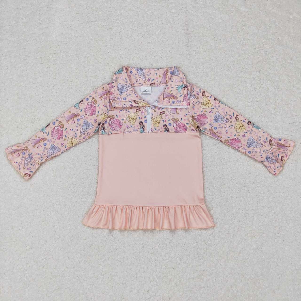 GT0297 baby girl clothes princess girl winter shirt top zipper pullover