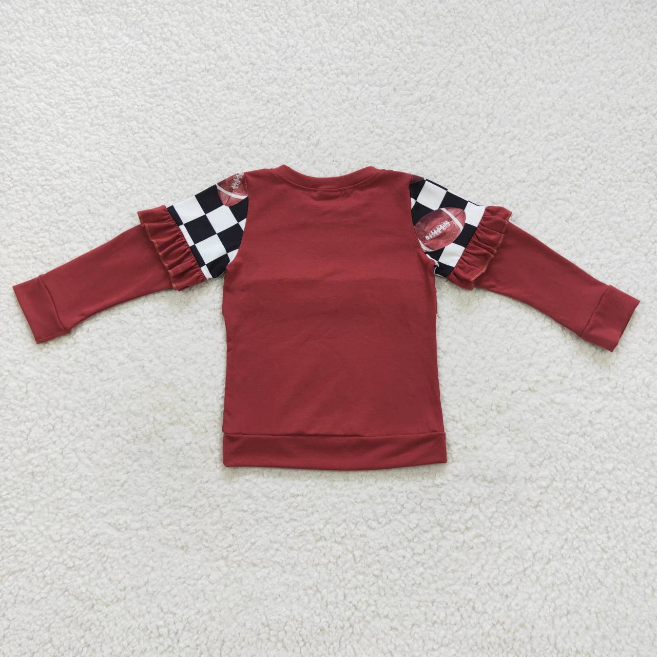 GT0300 girls brown checkerboard print polo shirt