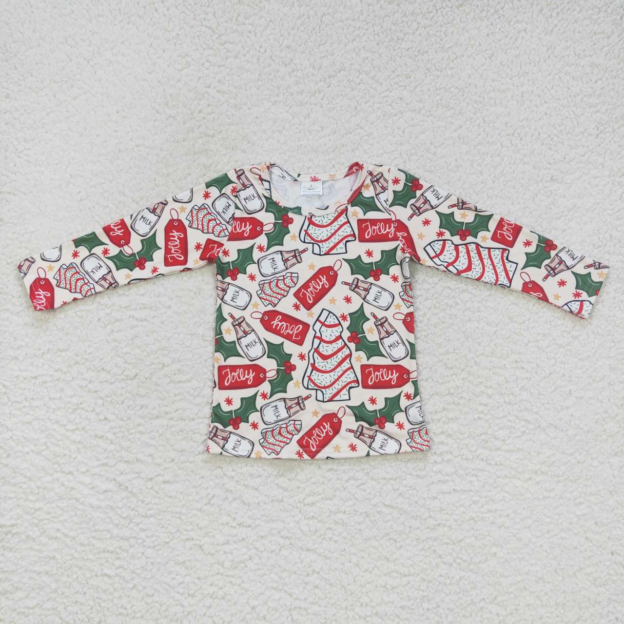 Sibling Baby Boys Girls Christmas Trees Gingerbread Milks Tee Shirts Top