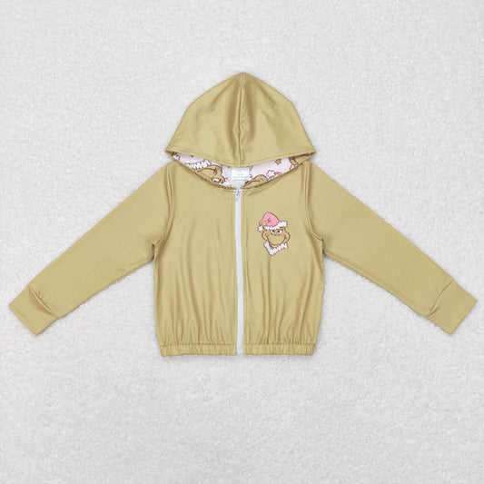 GT0339 Girls cartoon zipper hooded jacket