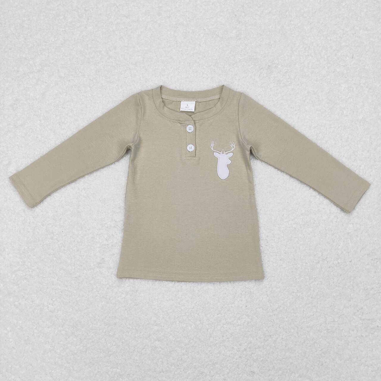 GT0352 boys embroidered elk boy winter top shirt