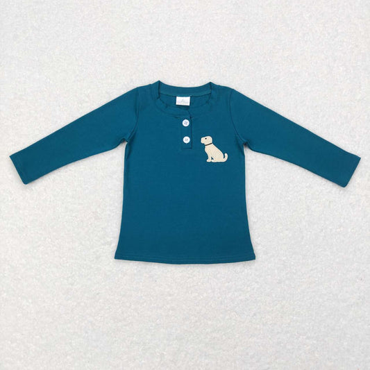 GT0354 kids clothes boys dog embroidery boy top