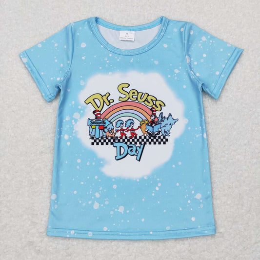 GT0365 girls blue cartoon  print t-shirt