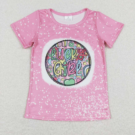 GT0375  baby girl clothes lucky girl baby girl St. Patrick's Day summer T-shirt