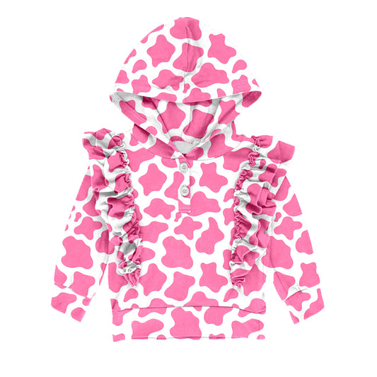 10.11 pre-order GT0381  girls pink leopead girl hoodies top