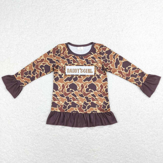 GT0404 baby girl daddy’s girl brown long sleeve top