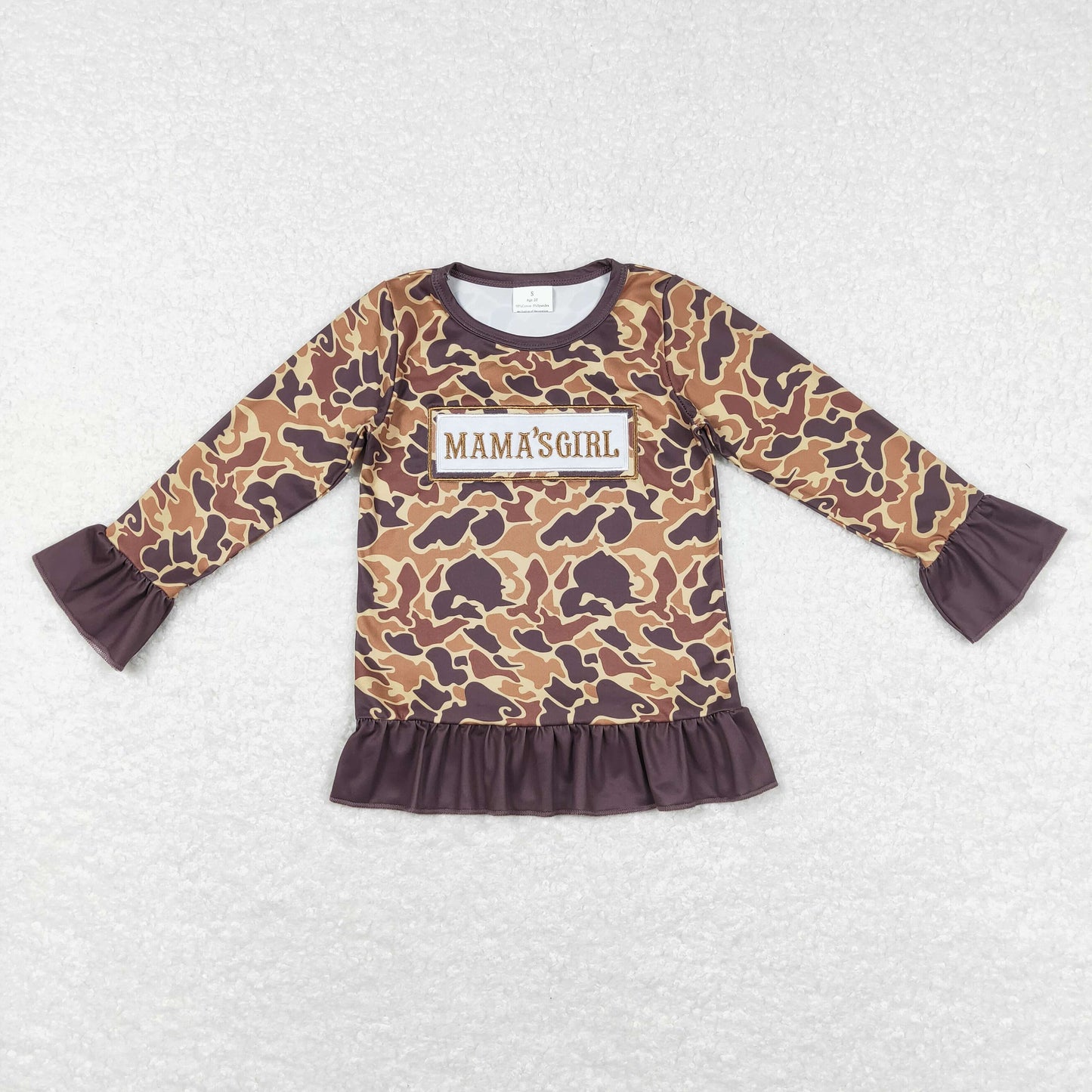 GT0405 baby girl mama’s girl brown long sleeve top