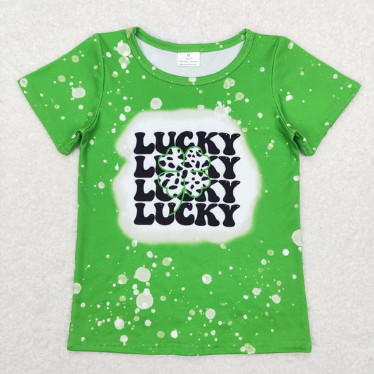 GT0420  baby girl clothes lucky baby girl St. Patrick's Day summer T-shirt
