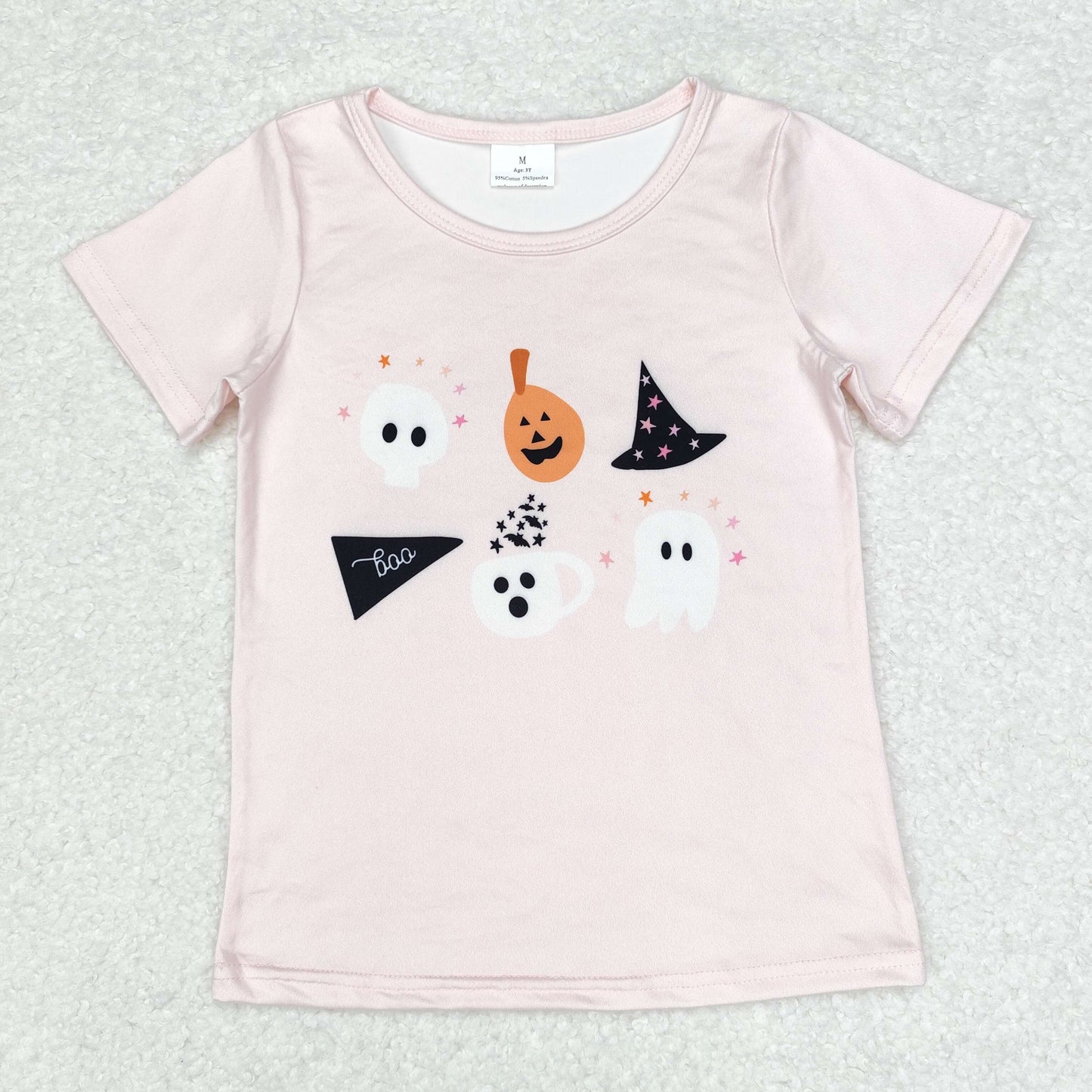 Sibling Baby Boys Girls Hats Ghosts Pumpkins Halloween Tee Shirts Top