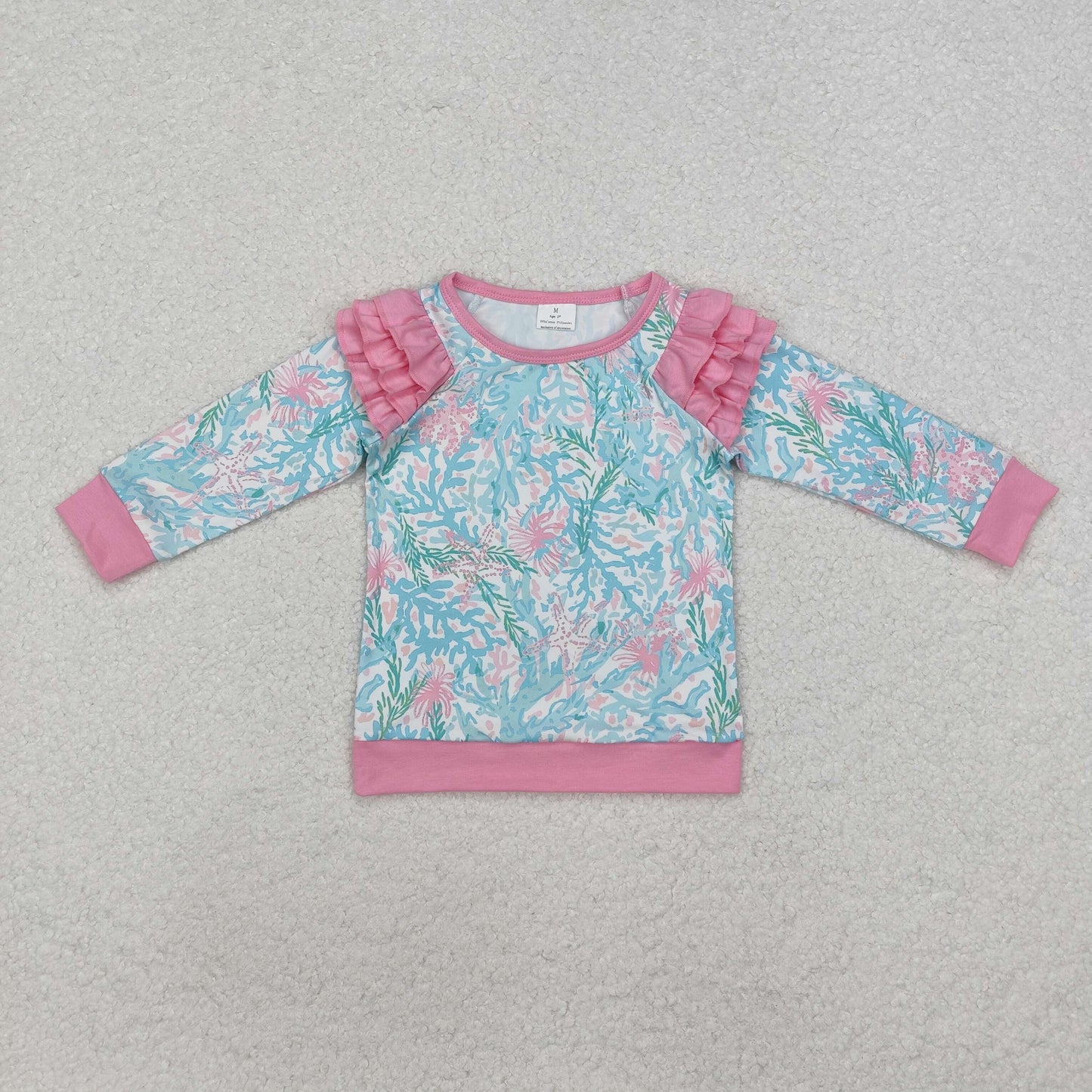 Sibling Baby Girls Colorful Bows Floral Tee Shirts Top