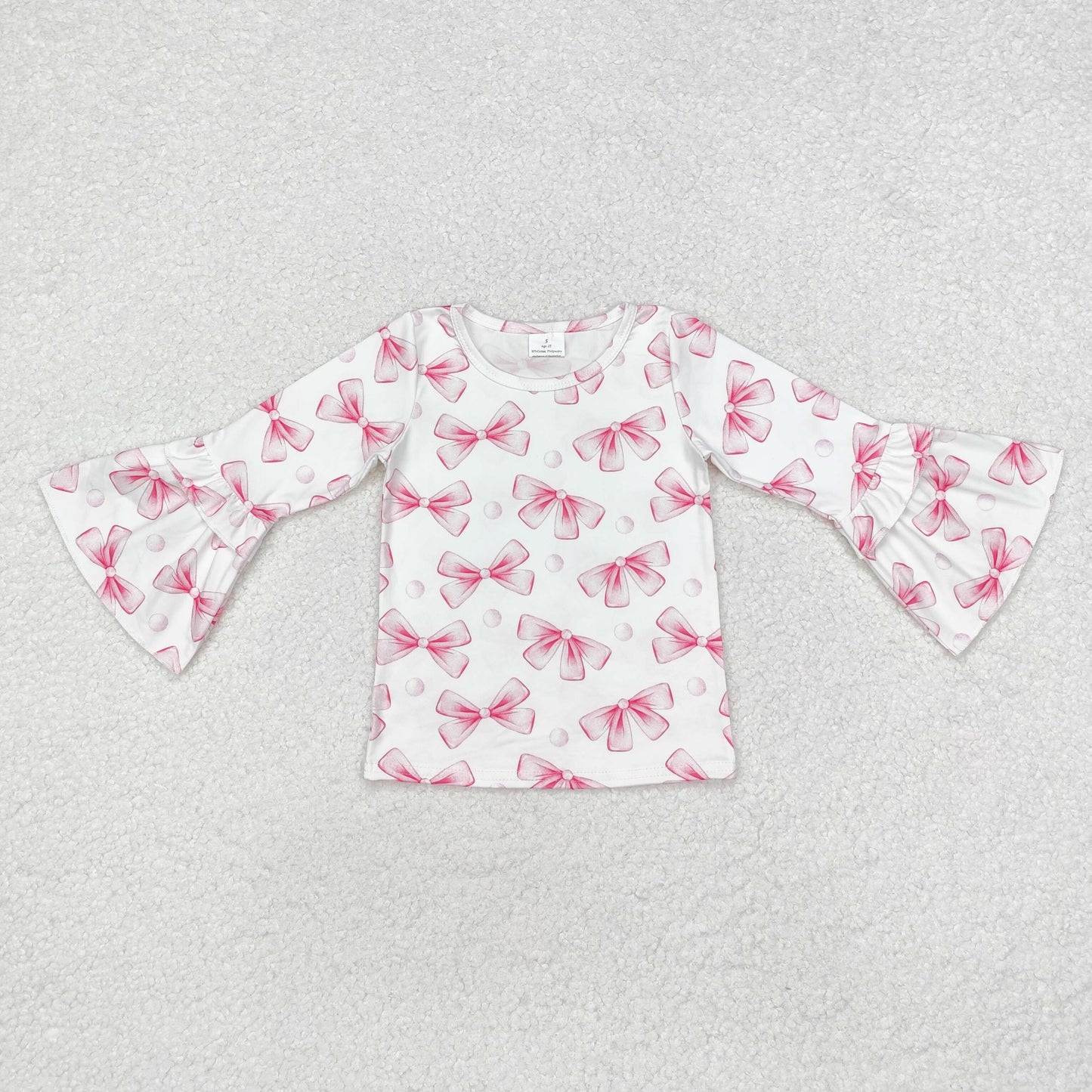 Sibling Baby Girls Colorful Bows Floral Tee Shirts Top