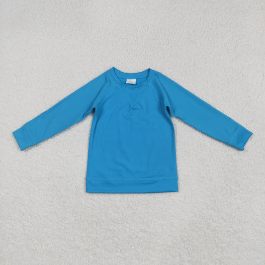 GT0969 Baby Girls Blue Long Sleeve Yoga Active T-shirts Top
