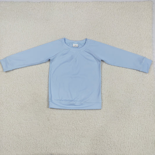 GT0970 Baby Girls Light Blue Long Sleeve Yoga Active T-shirts Top