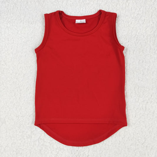 GT0981 Baby Girls Sleeveless Red Vests Shirts Top
