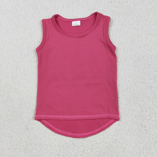 GT0982 Baby Girls Sleeveless Hot Pink Vests Shirts Top