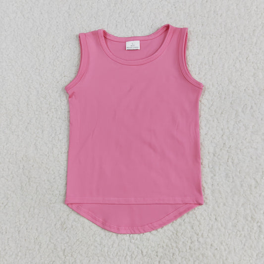 GT0983 Baby Girls Sleeveless Pink Vests Shirts Top
