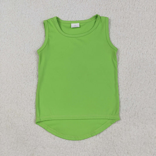 GT0985 Baby Girls Sleeveless Green Vests Shirts Top