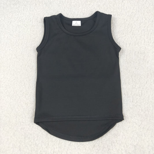 GT0987 Baby Girls Sleeveless Black Vests Shirts Top