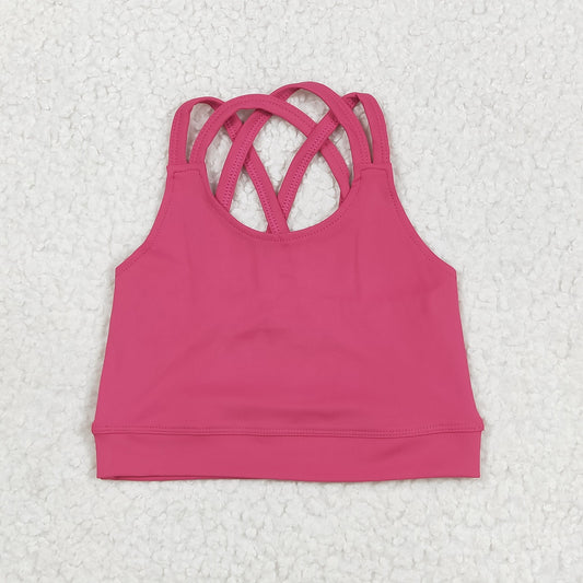 GT1010 Baby Girls Straps Hot Pink Vests Shirts Top