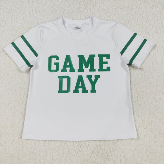 GT1103 Baby Girls Short Sleeve Green Game Day Yoga Active Team T-shirts Top
