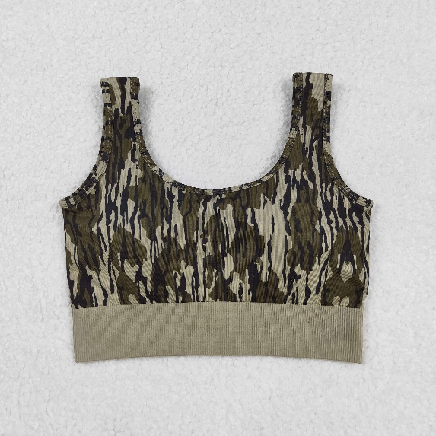 GT1187 Adult Women Olive Camo Thick Fabric Vest Top
