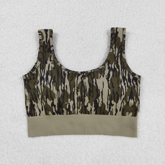 GT1187 Adult Women Olive Camo Thick Fabric Vest Top