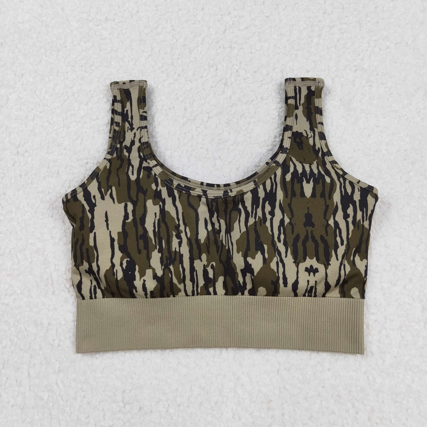 GT1187 Adult Women Olive Camo Thick Fabric Vest Top