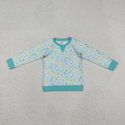 GT1294 Baby Girls Long Sleeve Colorful Floral Yoga Active Tee Shirts Top