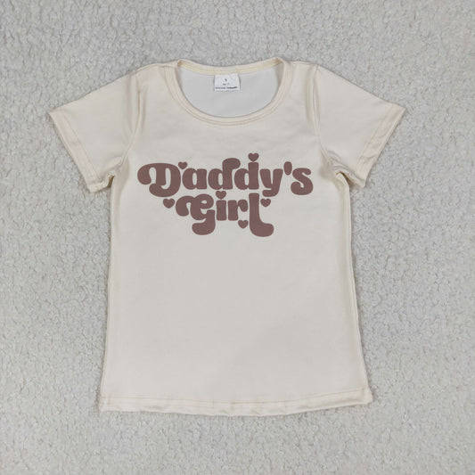GT1567 Baby Girls Short Sleeve Daddy's Girl T-shirts Top