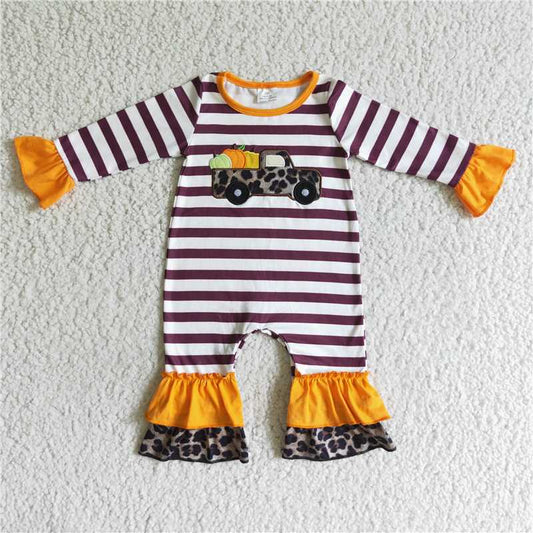 baby girls Pumpkin car romper LR0007