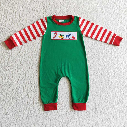 baby boys Xmas embroidery jumpsuit LR0110