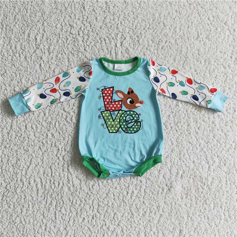 cute elk printed baby romper LR0156