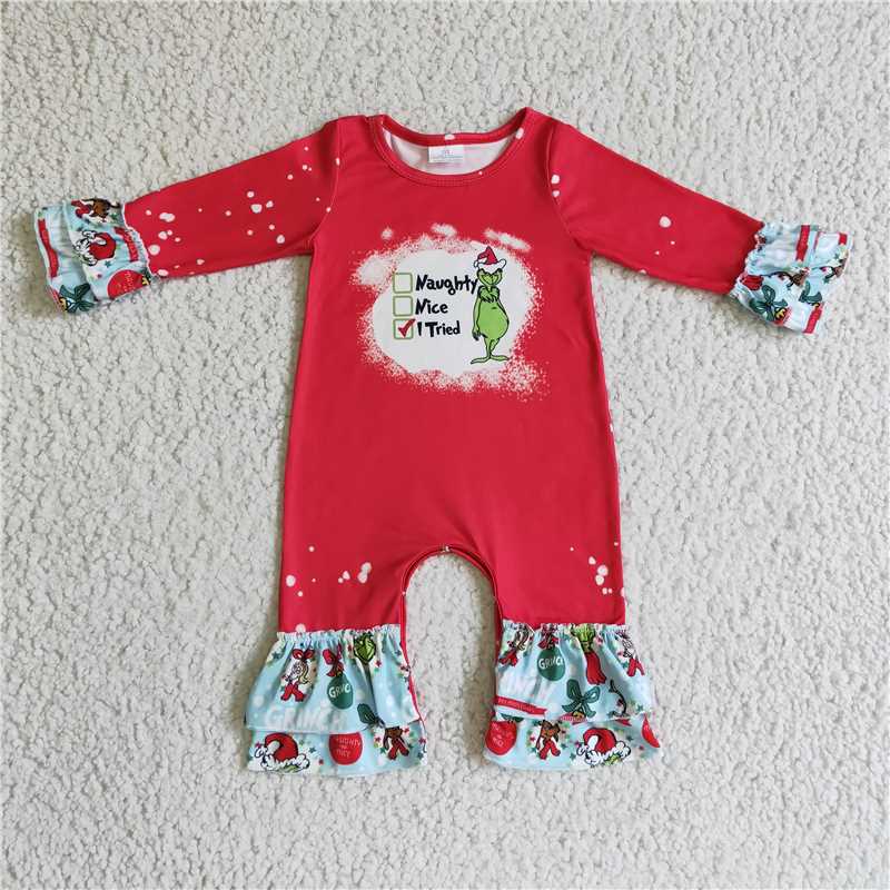 Xmas cartoon red jumpsuit romper LR0193